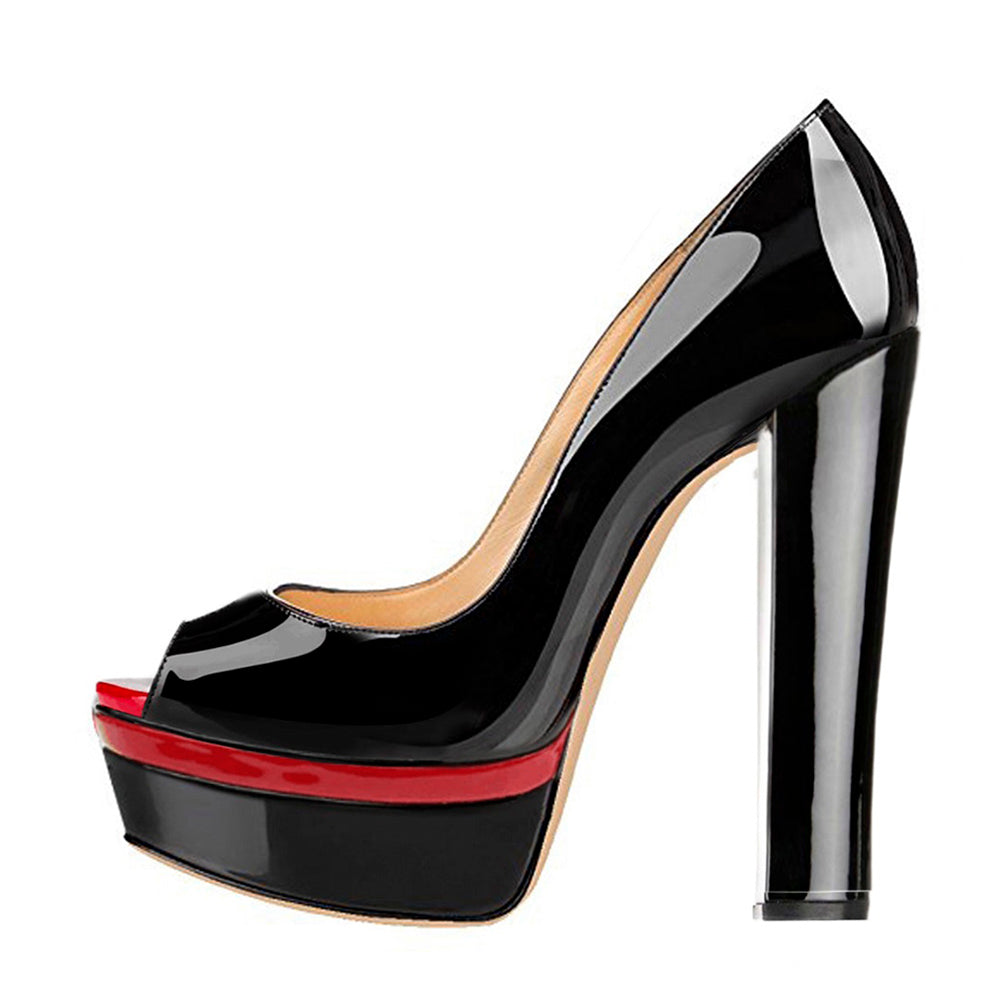 Peep Toe Pumps Platform Stiletto High Heels Pumps main image 0