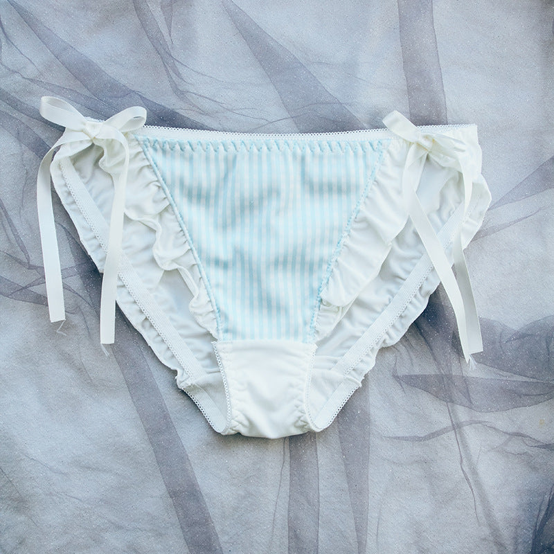 Mid-waist sissy satin milk silk panties