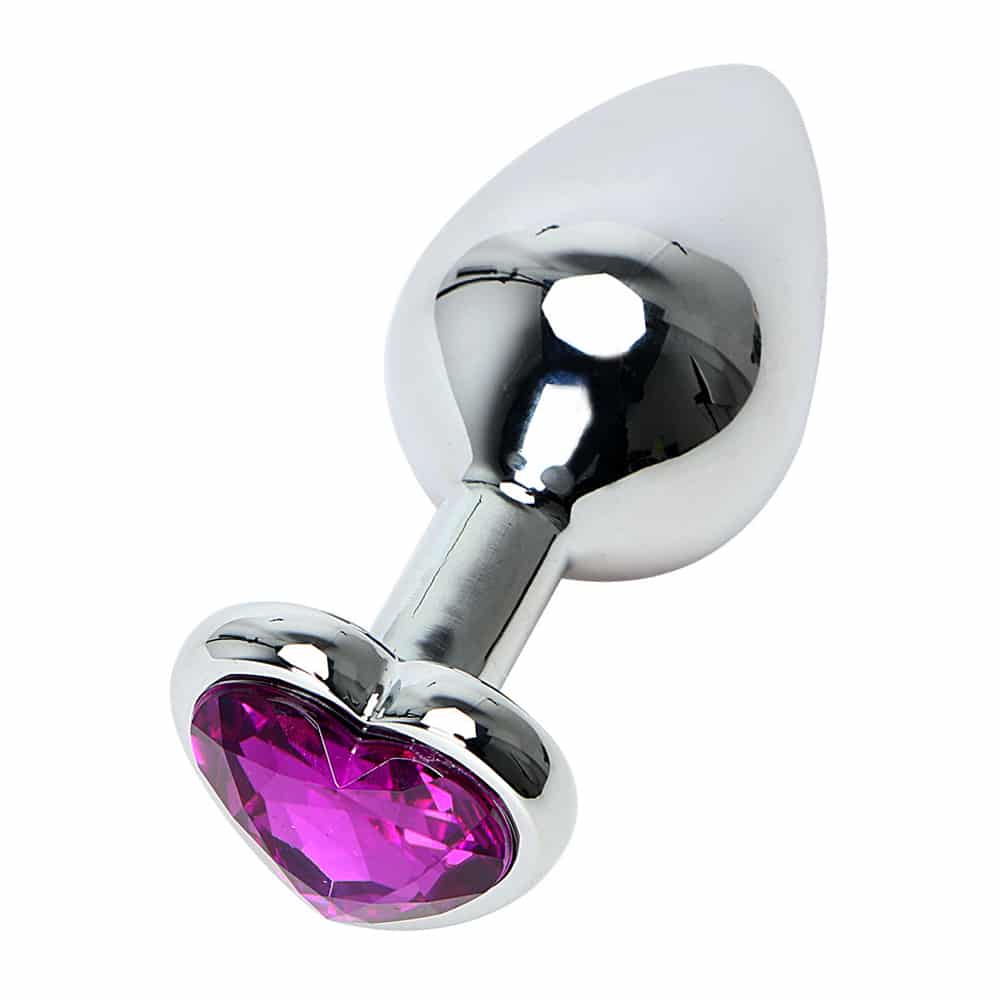 Stainless Steel Gem Accent Plug – Pink, Purple, or White Crystal Base