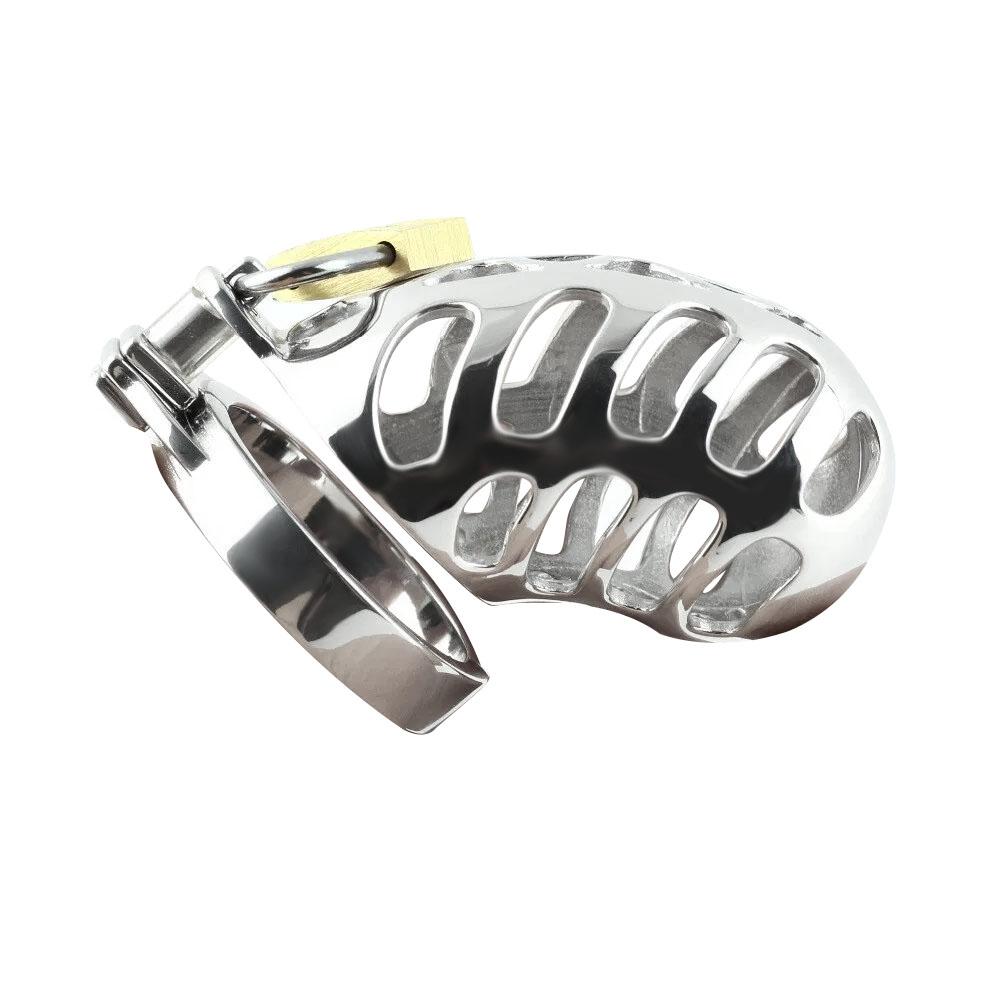 Stainless Steel Rattlesnake Metal Chastity Device 2.36 inches long