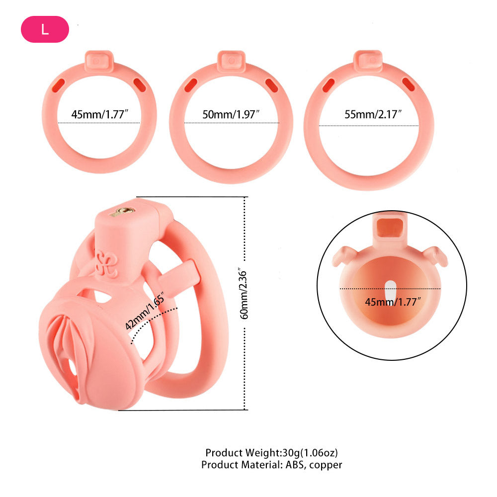 Pink 3D Pussy Chastity Cage – Ultra-Short Sissy Clitty Lock for Perfect Feminine Transformation & Denial