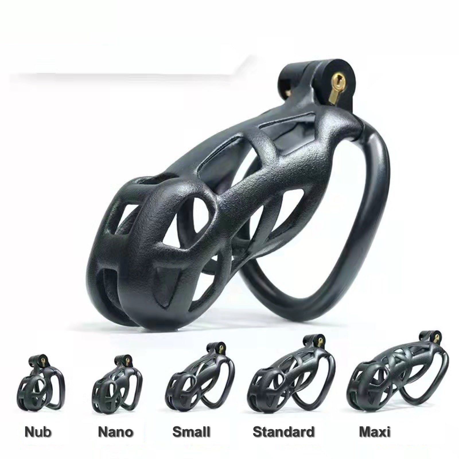 3D Cobra Male Chastity Cage with 4 Arc Rings