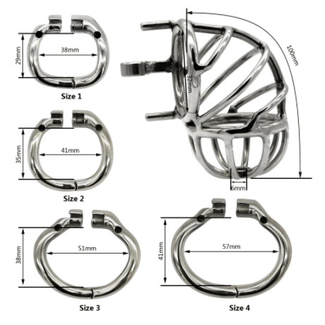 CC22 Reverse Design Stainless Steel Stealth Chastity Cage