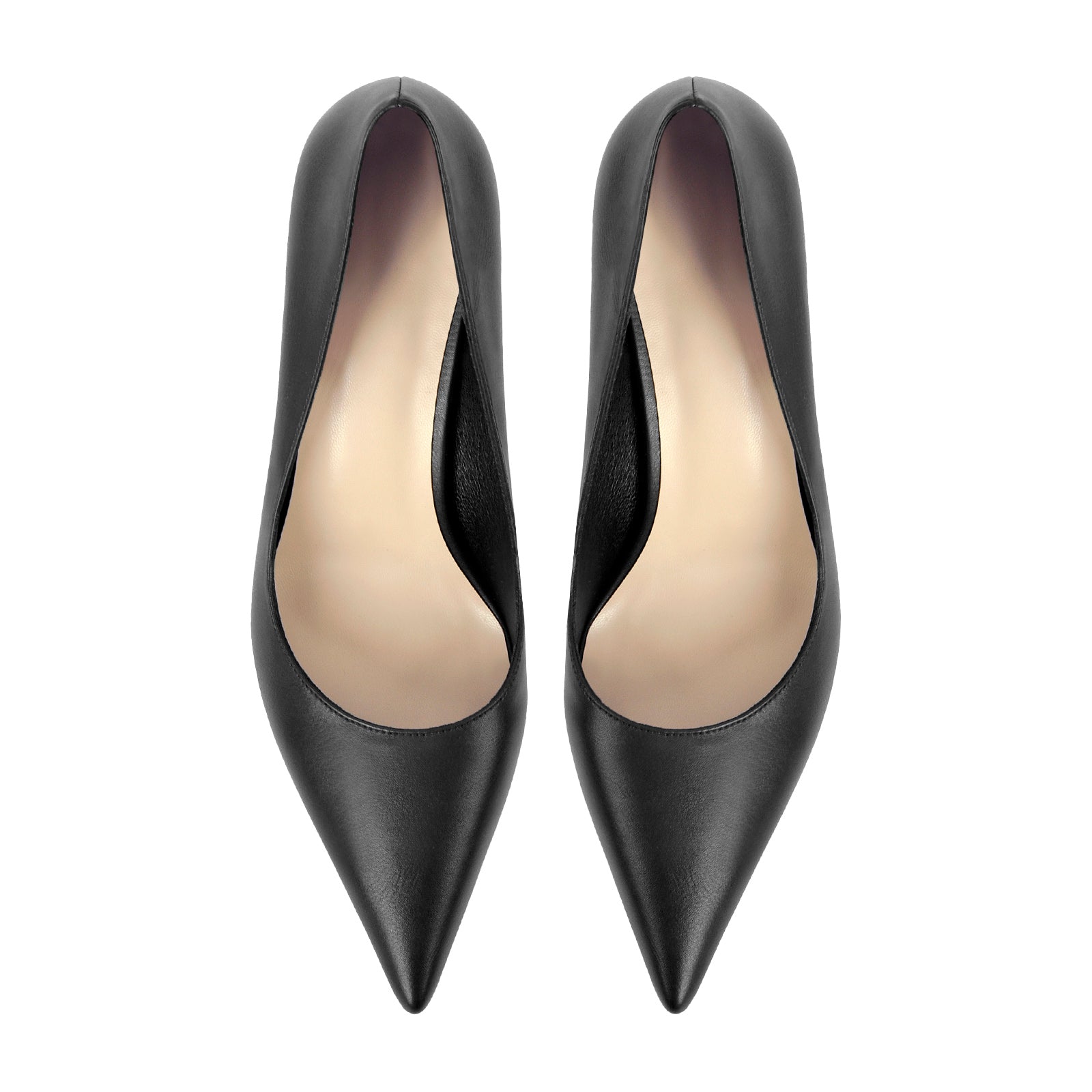 Black Slip on Mid Heel Pumps