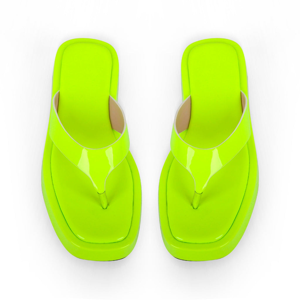 Fluorescent Green Flip Flop Slippers