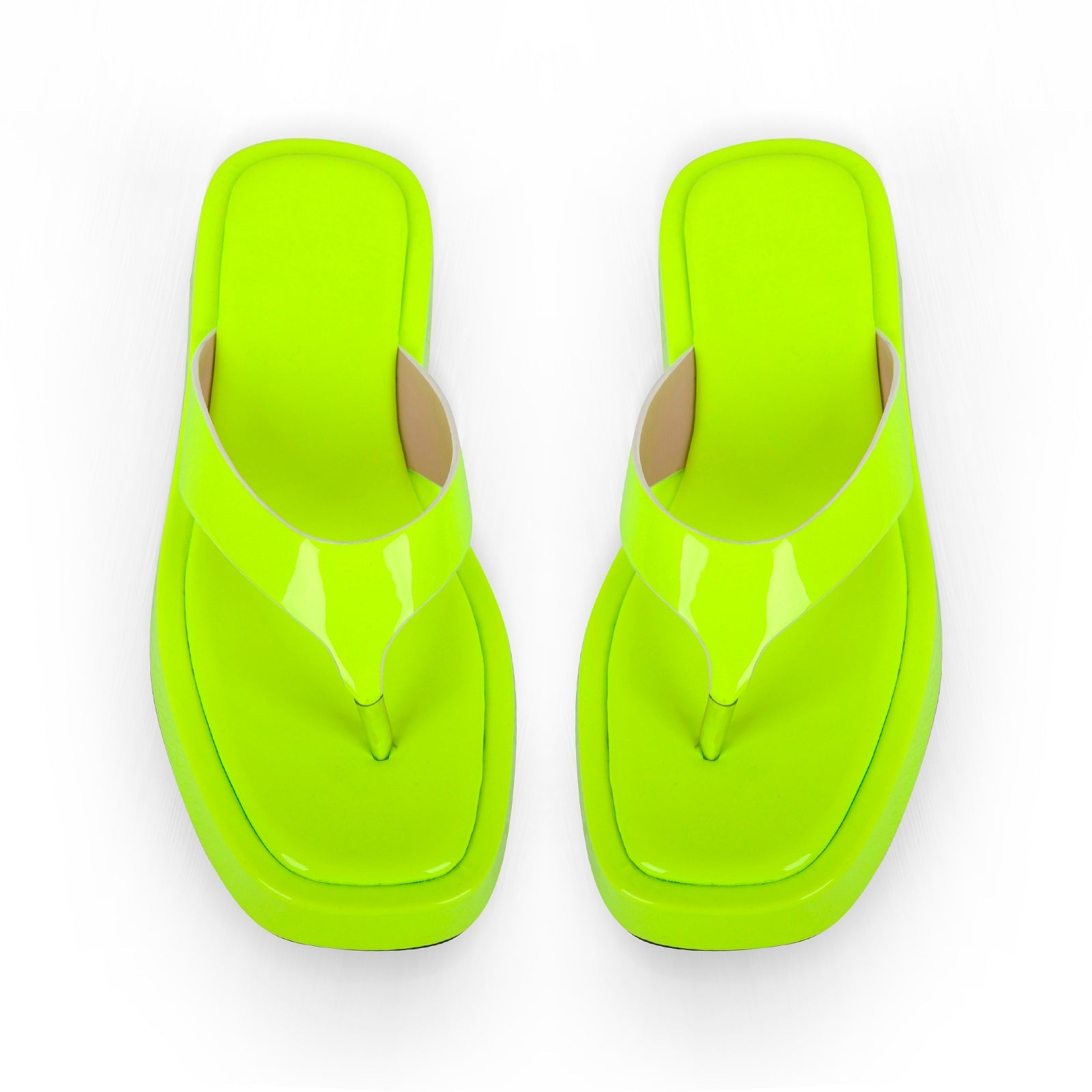 Fluorescent Green Flip Flop Slippers