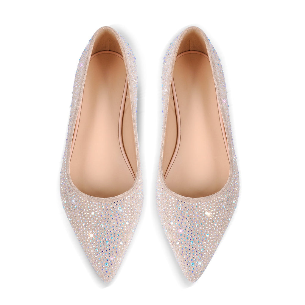 Rhinestone Pointed Toe Flats