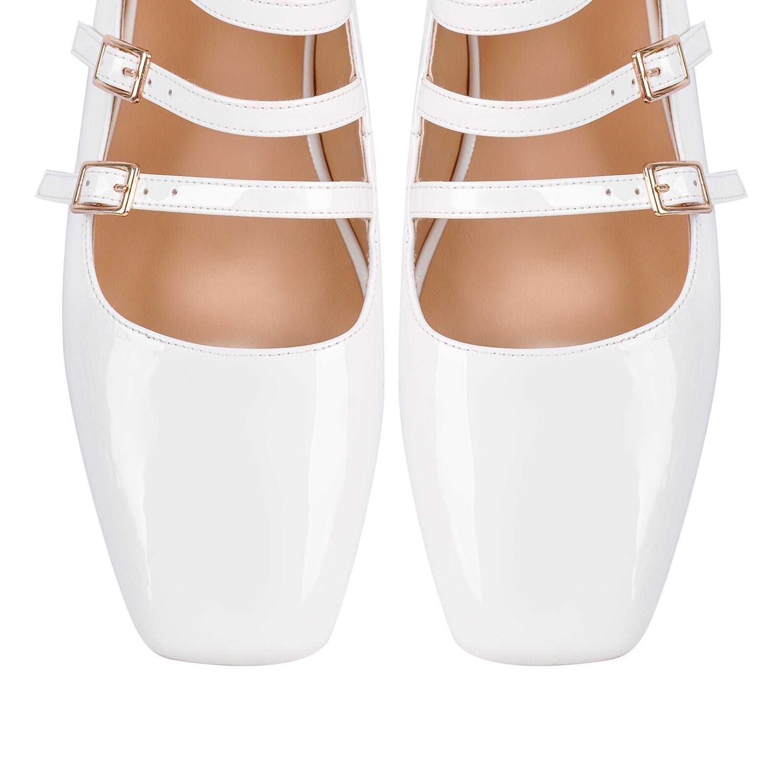 Square Toe Buckle Strap Mary Jane Flats