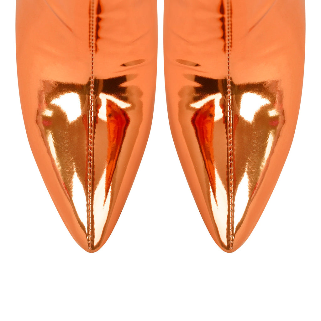 Metallic Pointed Toe Stiletto Over The Knee Boots