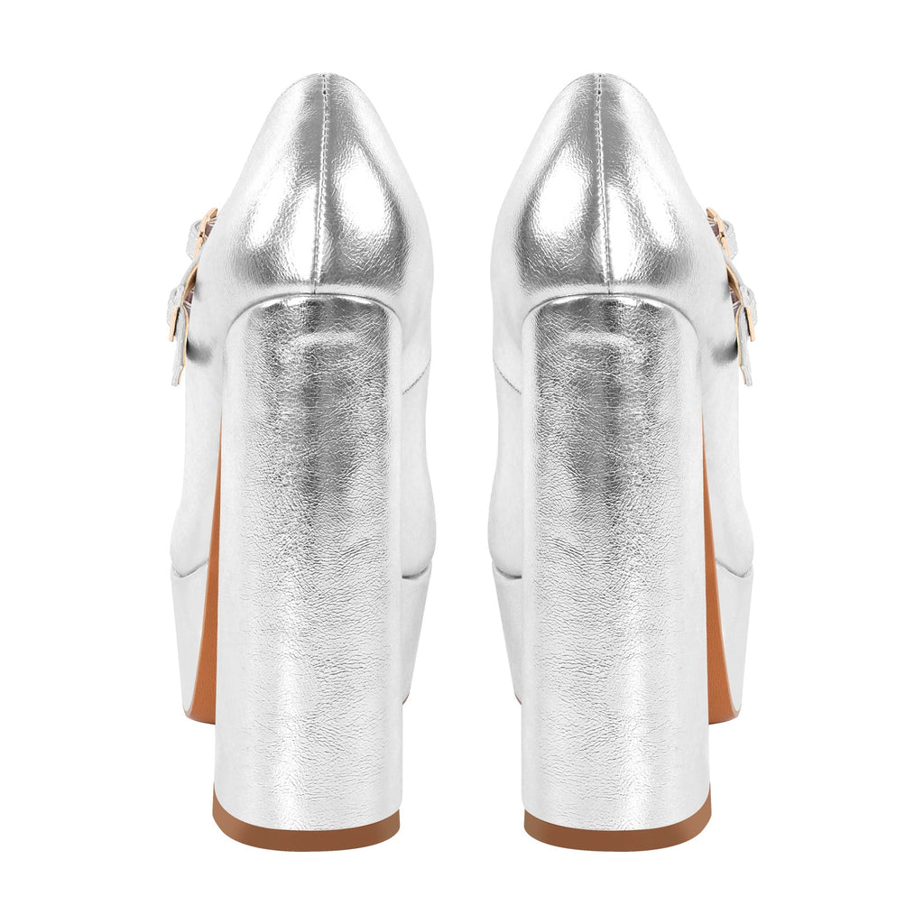 Platform Mary Jane Chunky Heel Pumps