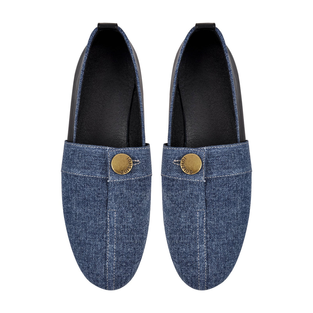 Denim Round Toe Flats