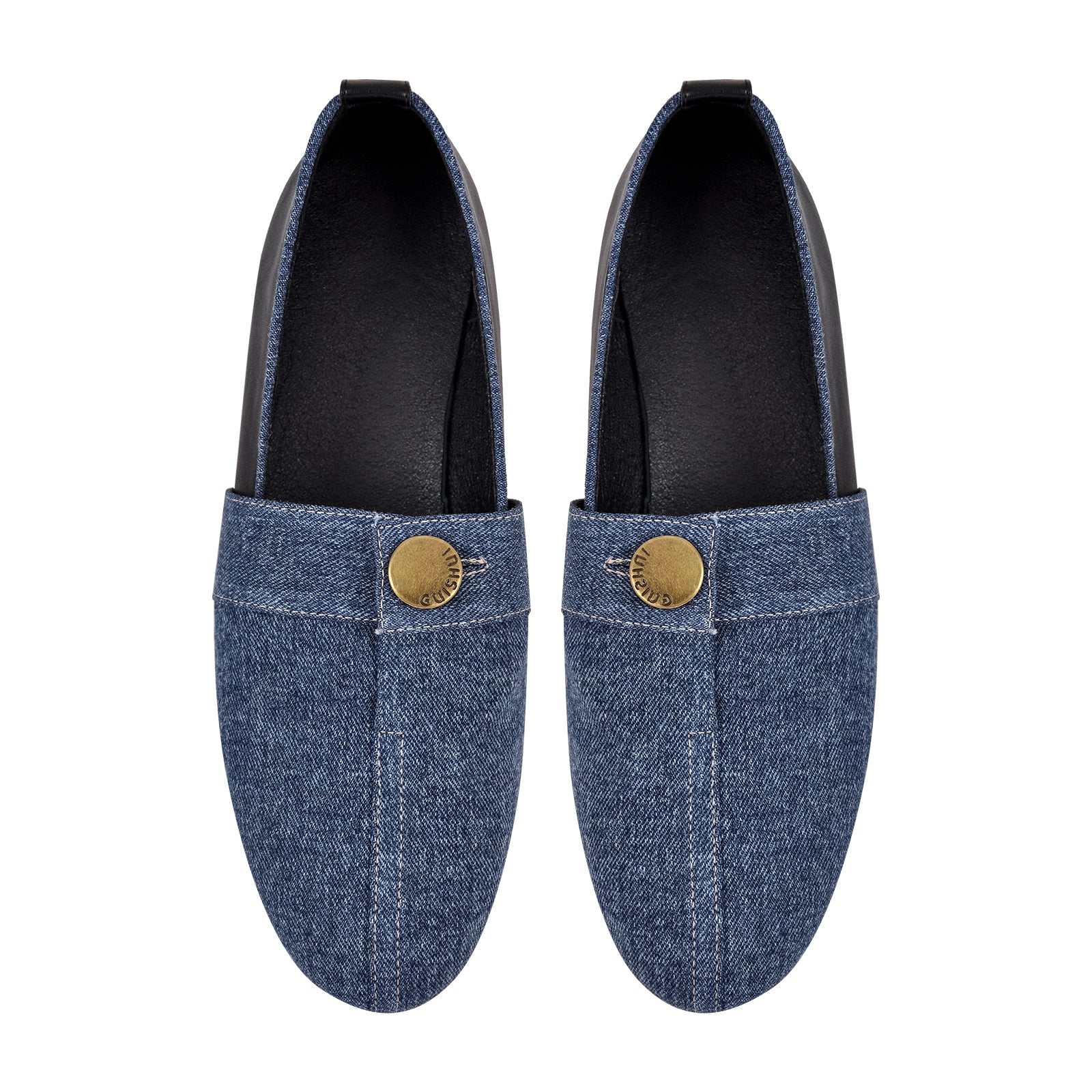 Denim Round Toe Flats
