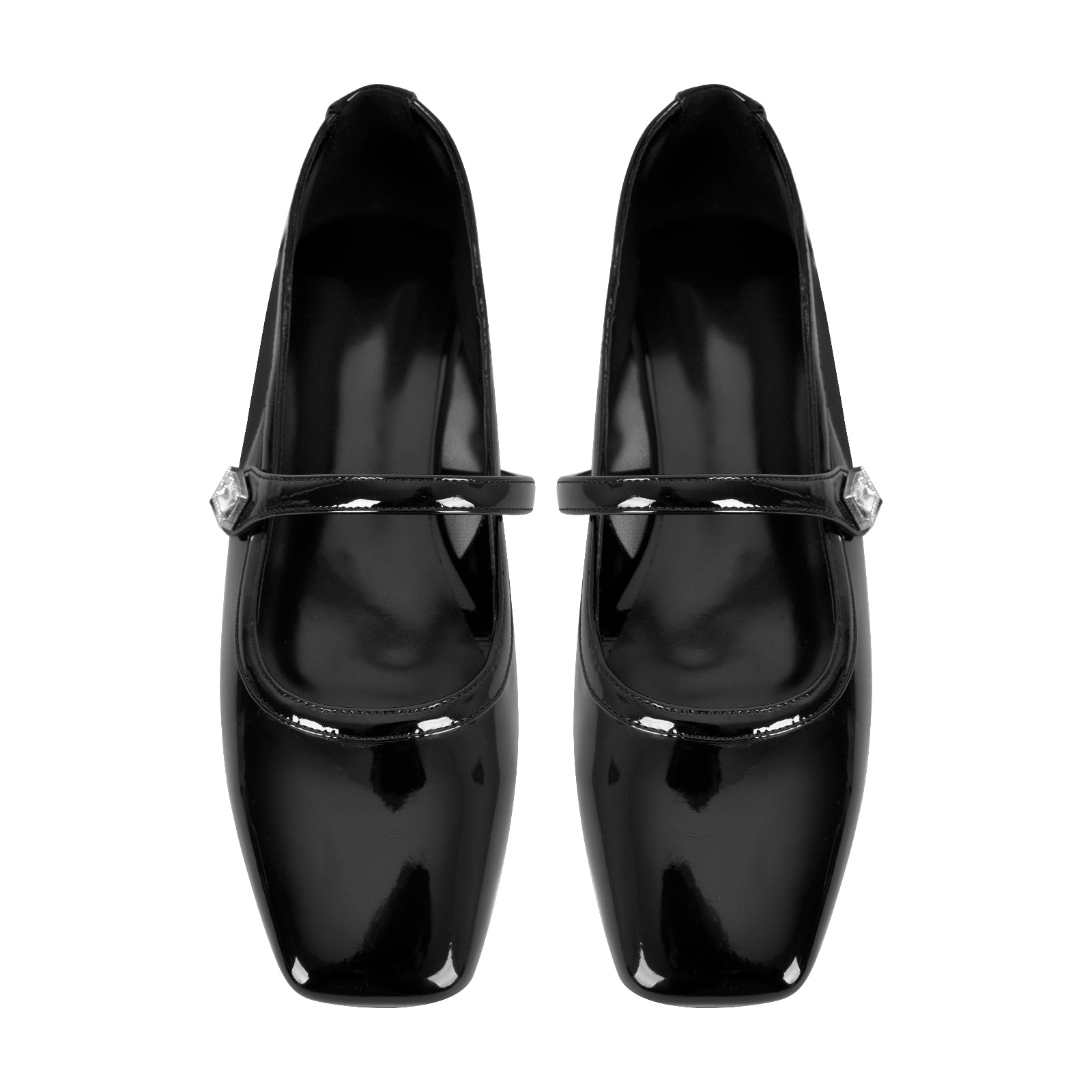 Patent Square Toe Mary Jane Flats