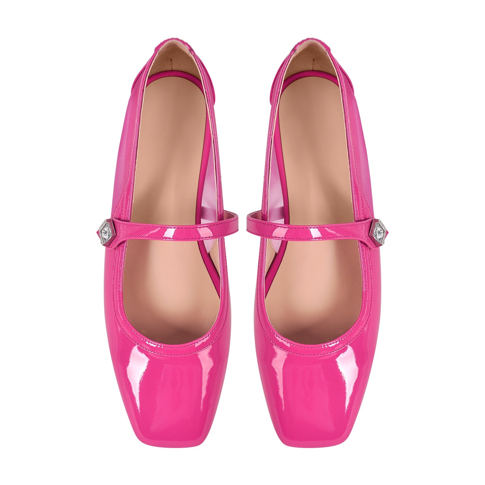 Patent Square Toe Mary Jane Flats