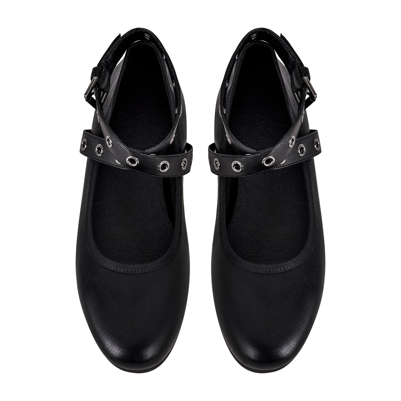 Round Toe Buckle Strap Flats