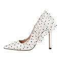 Polka Dots Pointed Toe Lace High Heel Pumps