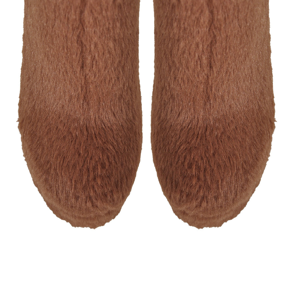 Pink Fur Platform High Heels Boots