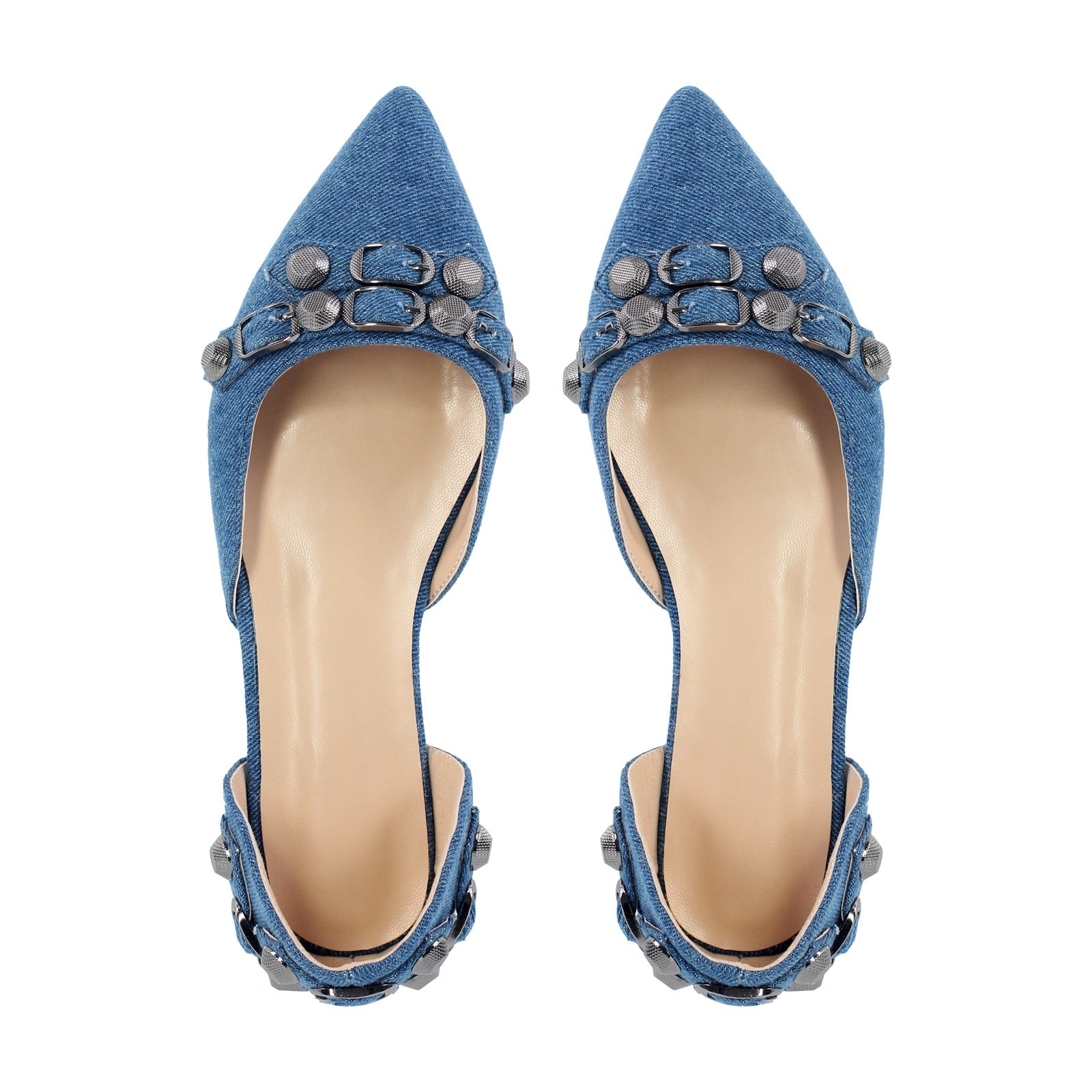 Pointed Toe Buckle Slip-on Flats