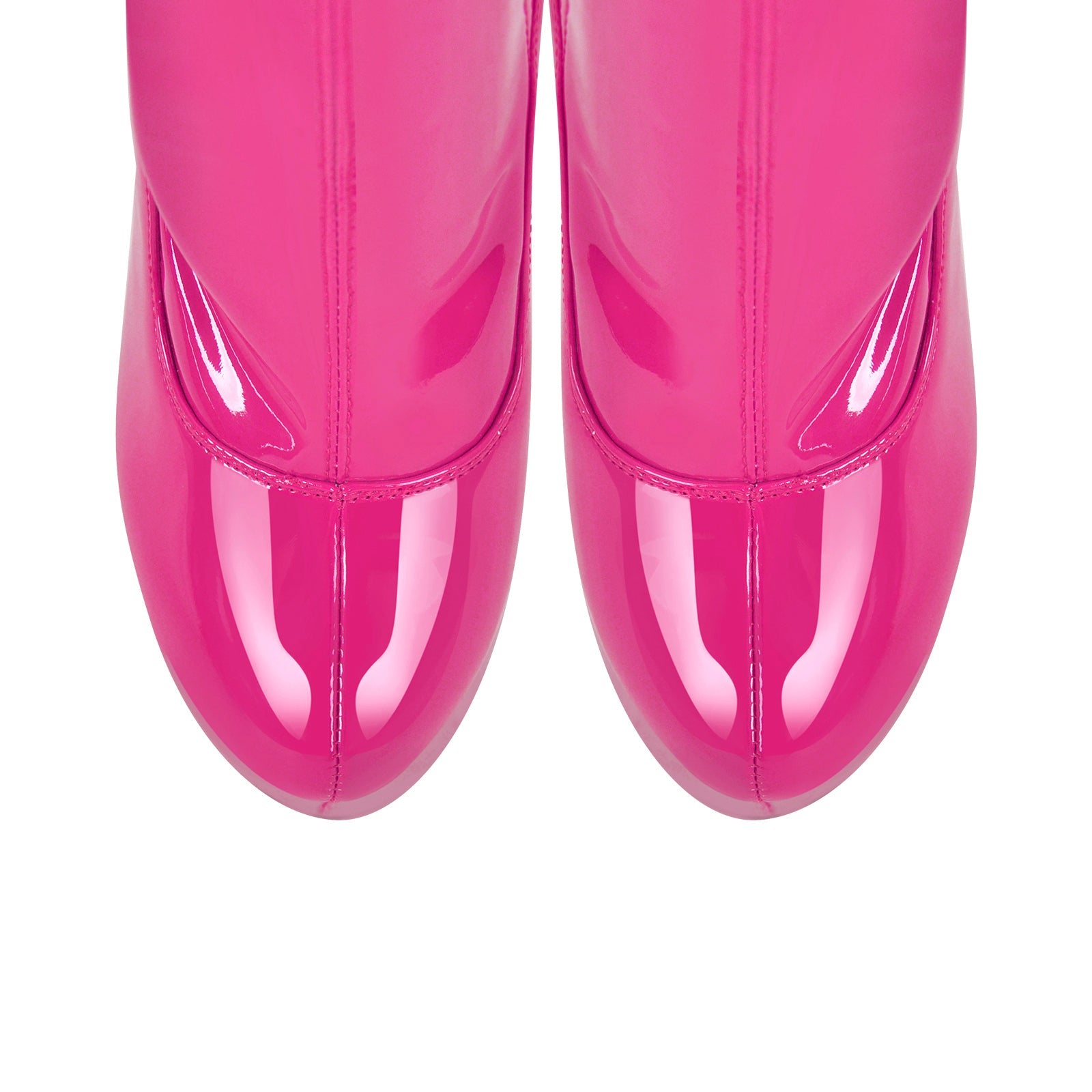 Patent Leather Platform Over The Knee High Heel Boots