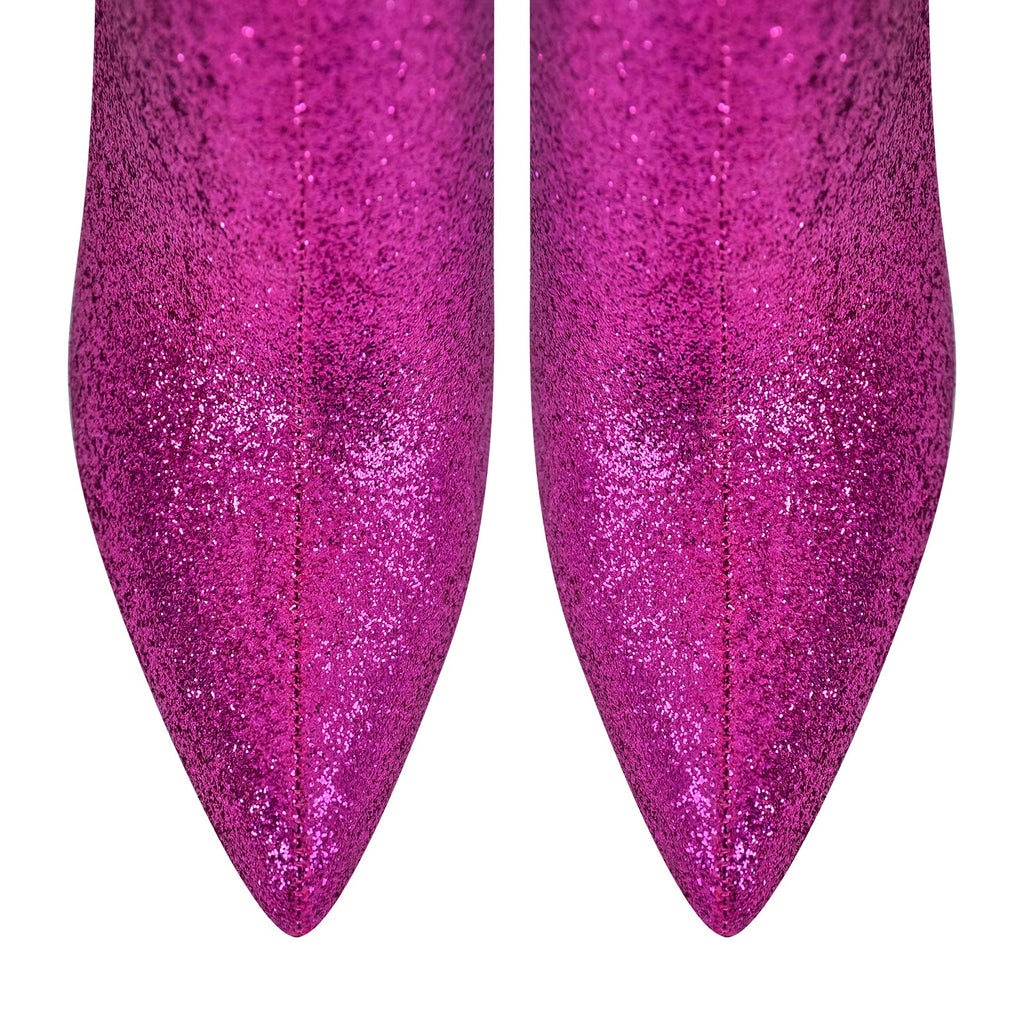 Pointed Toe Glitter Stilettos Ankle Boots