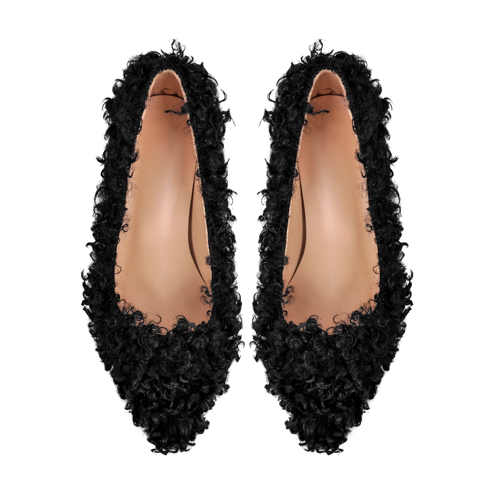 Fluffy Pointed Toe Stiletto High Heel Pumps