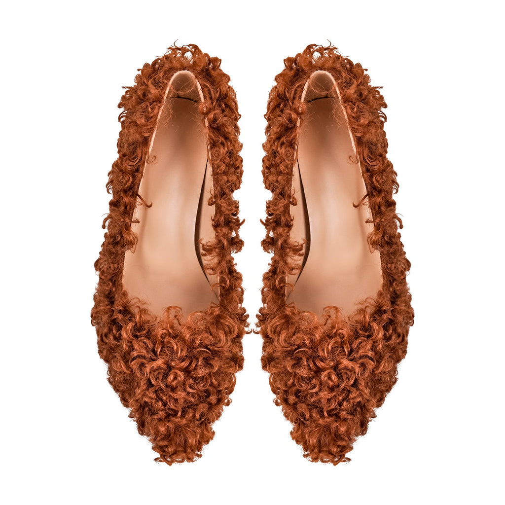 Fluffy Pointed Toe Stiletto High Heel Pumps