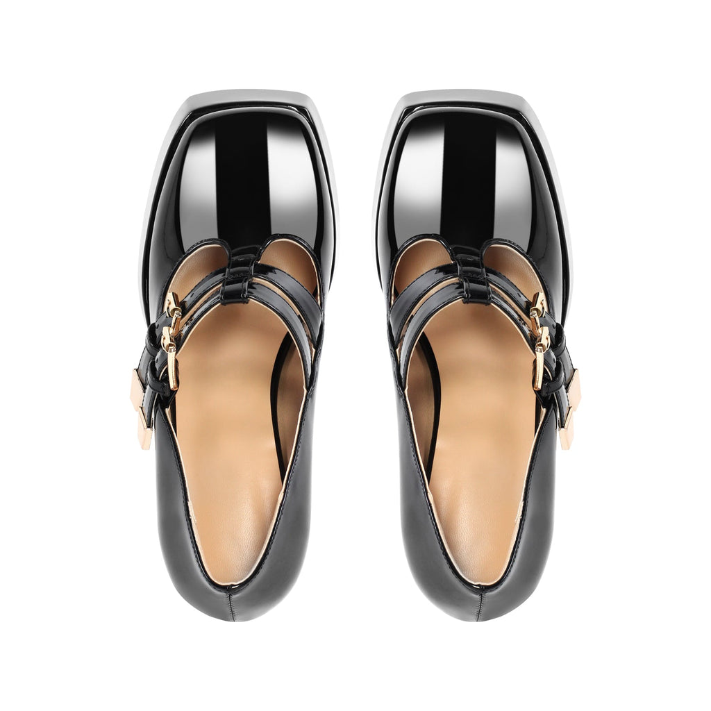 Chunky Heel Straps Mary Jane Pumps
