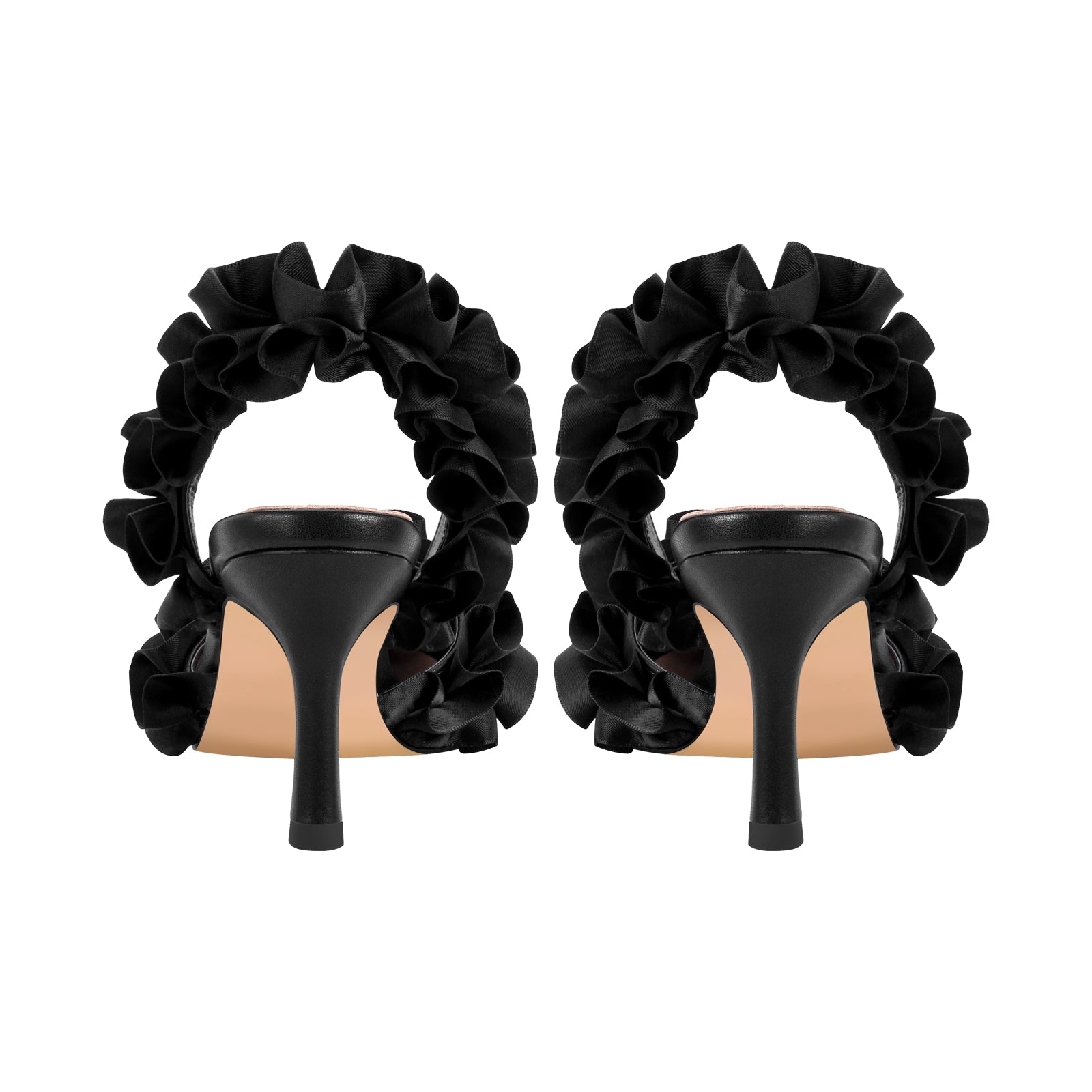 Rhinestone Strap Bow Pointed Toe Slingback Pumps