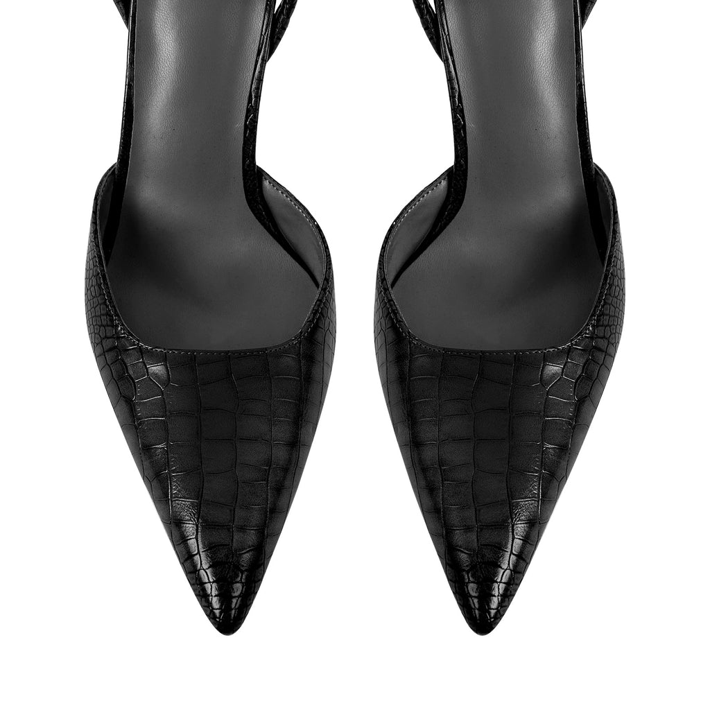 Pointed Toe Stiletto Ankle Strap Pumps