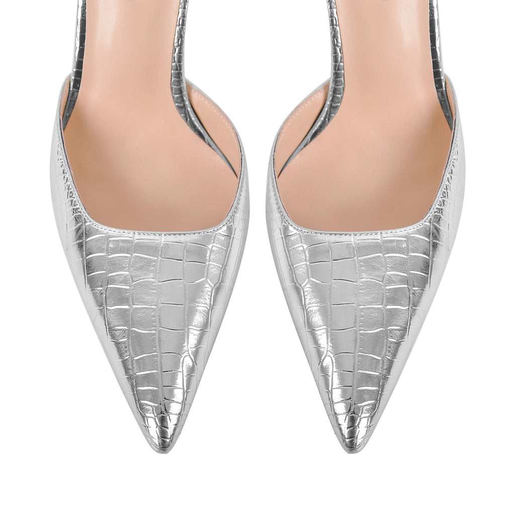 Pointed Toe Stiletto Ankle Strap Pumps