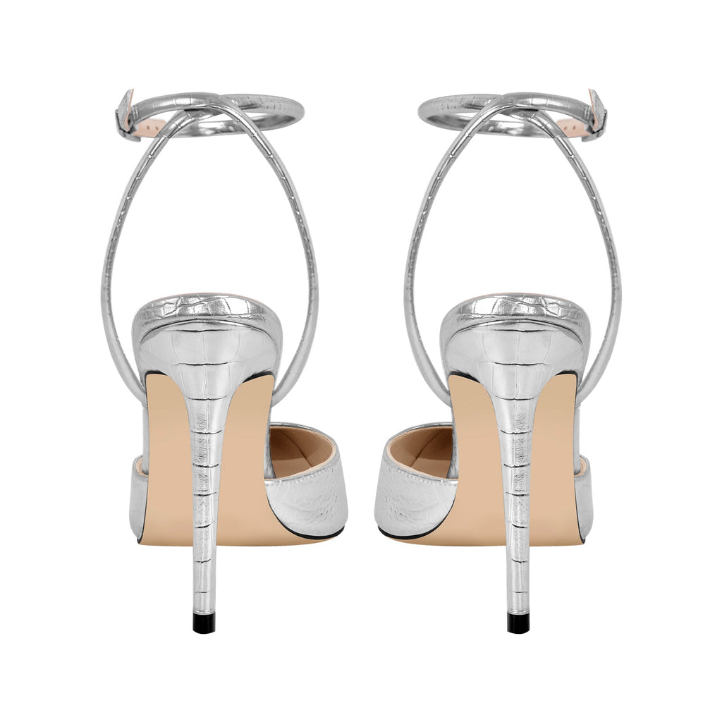 Pointed Toe Stiletto Ankle Strap Pumps