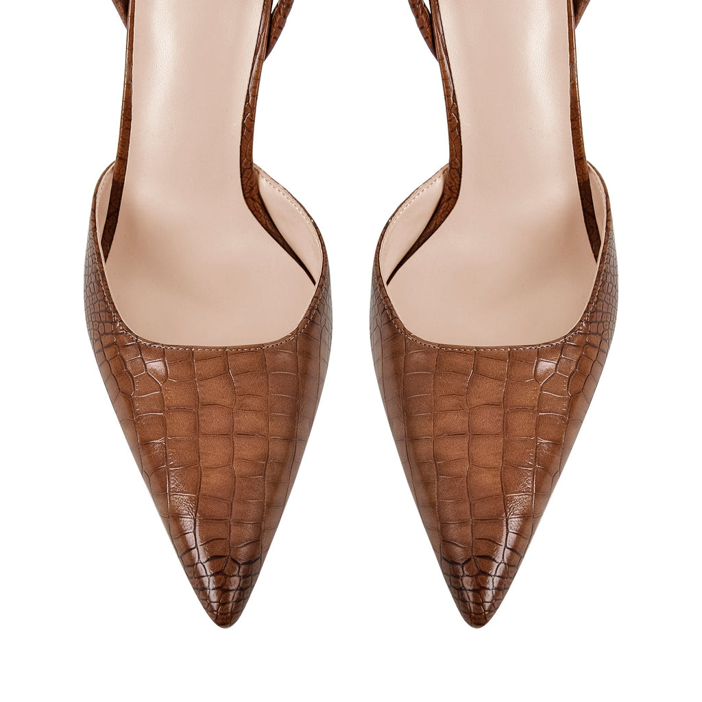 Pointed Toe Stiletto Ankle Strap Pumps