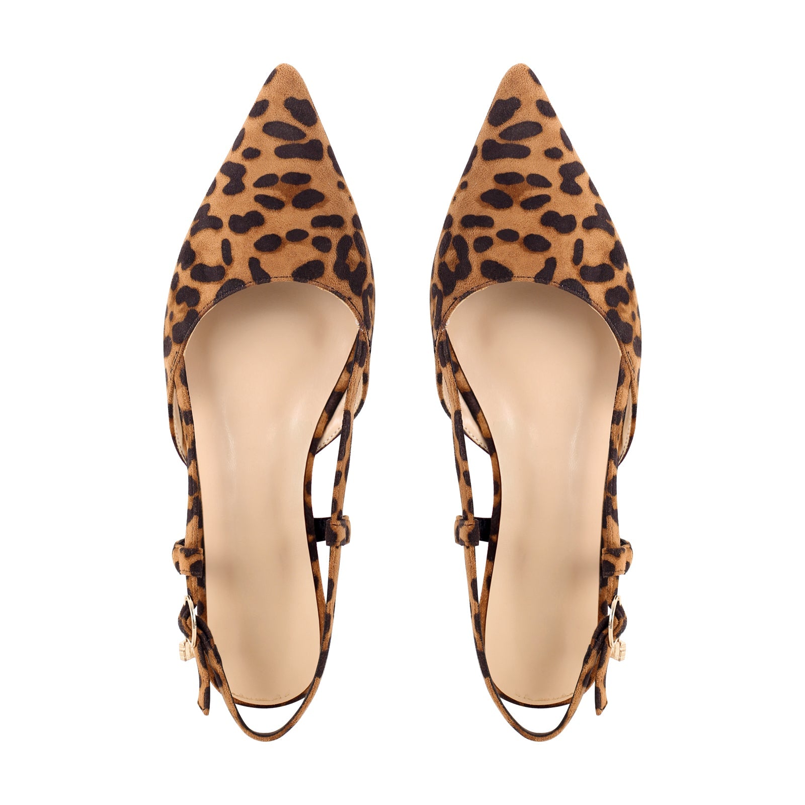 Round Heel Pointed Toe Slingback Flats