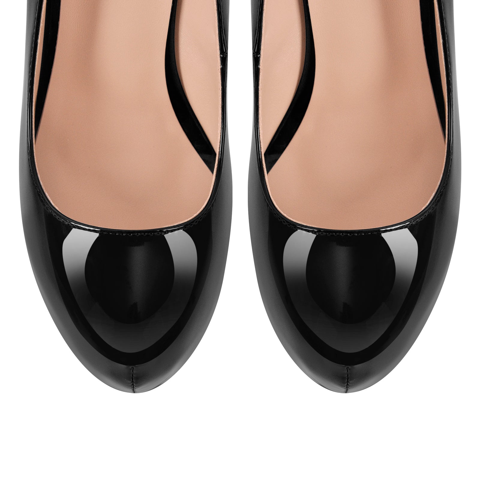 Round Toe Platform Stiletto High Heel Pumps