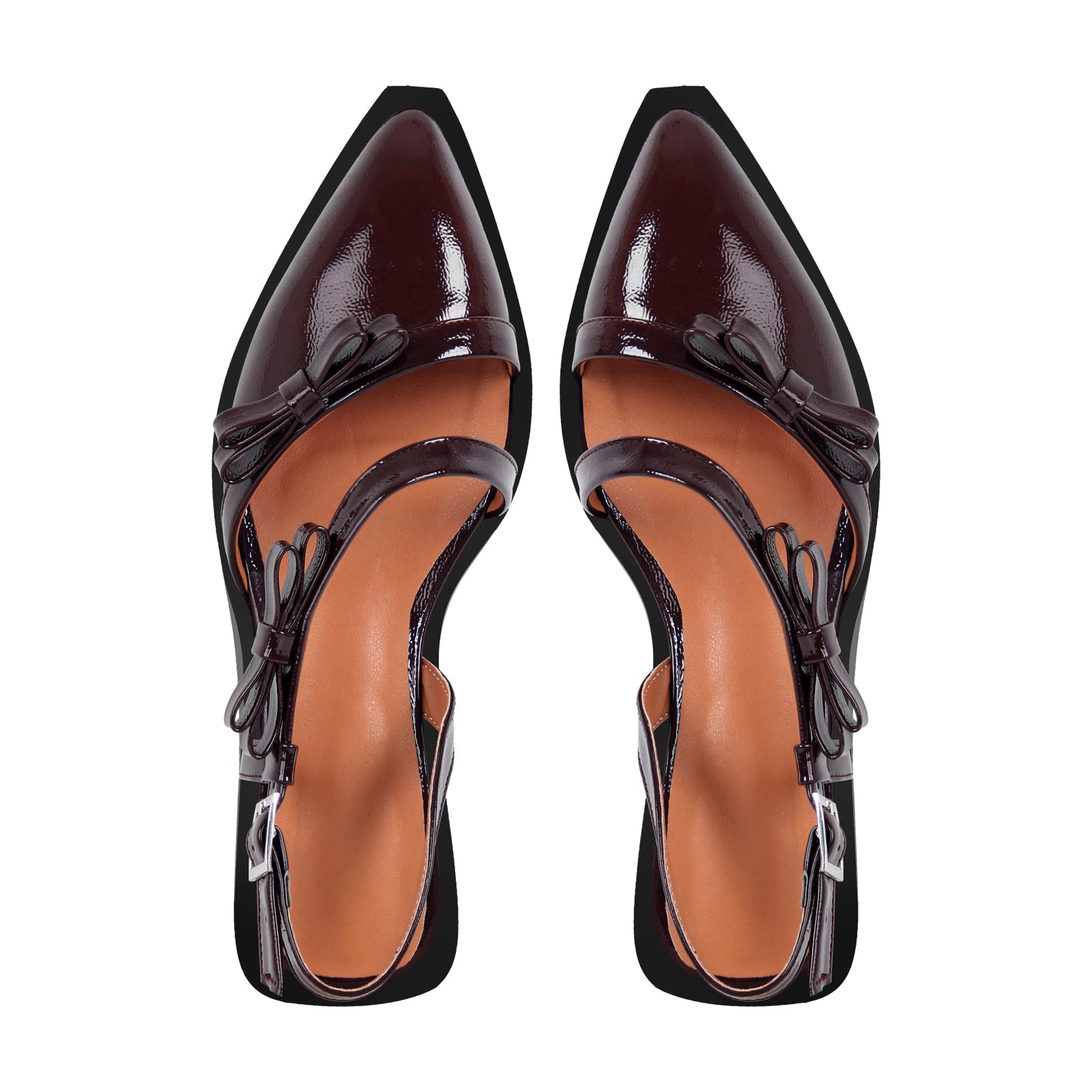 Bow Pointed Toe Slingback Flats