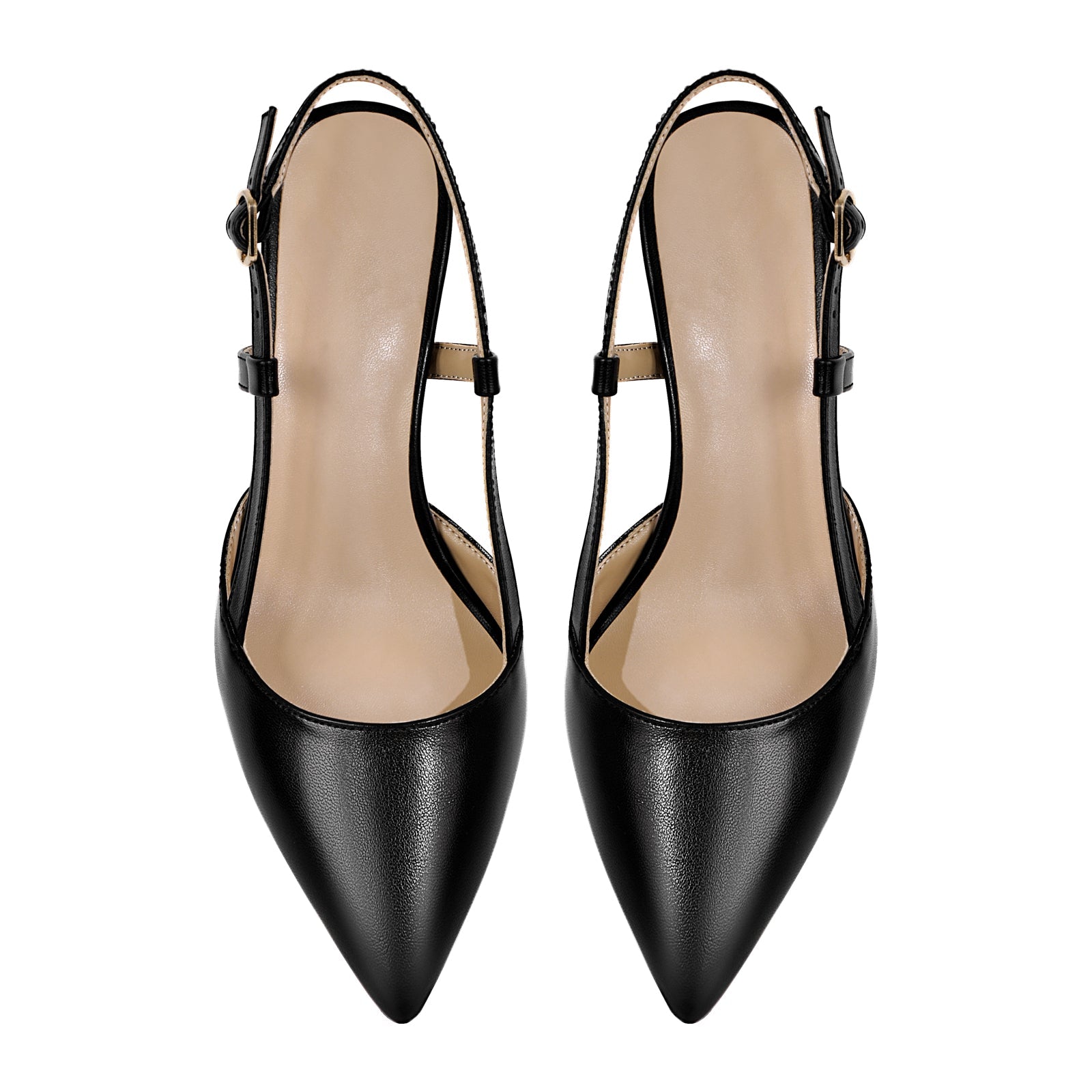 Pointed Toe Kitten Heel Slingback Pumps