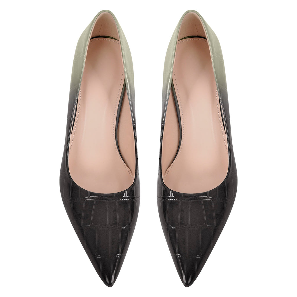 Pointed Toe Gradient Stone Stiletto Pumps