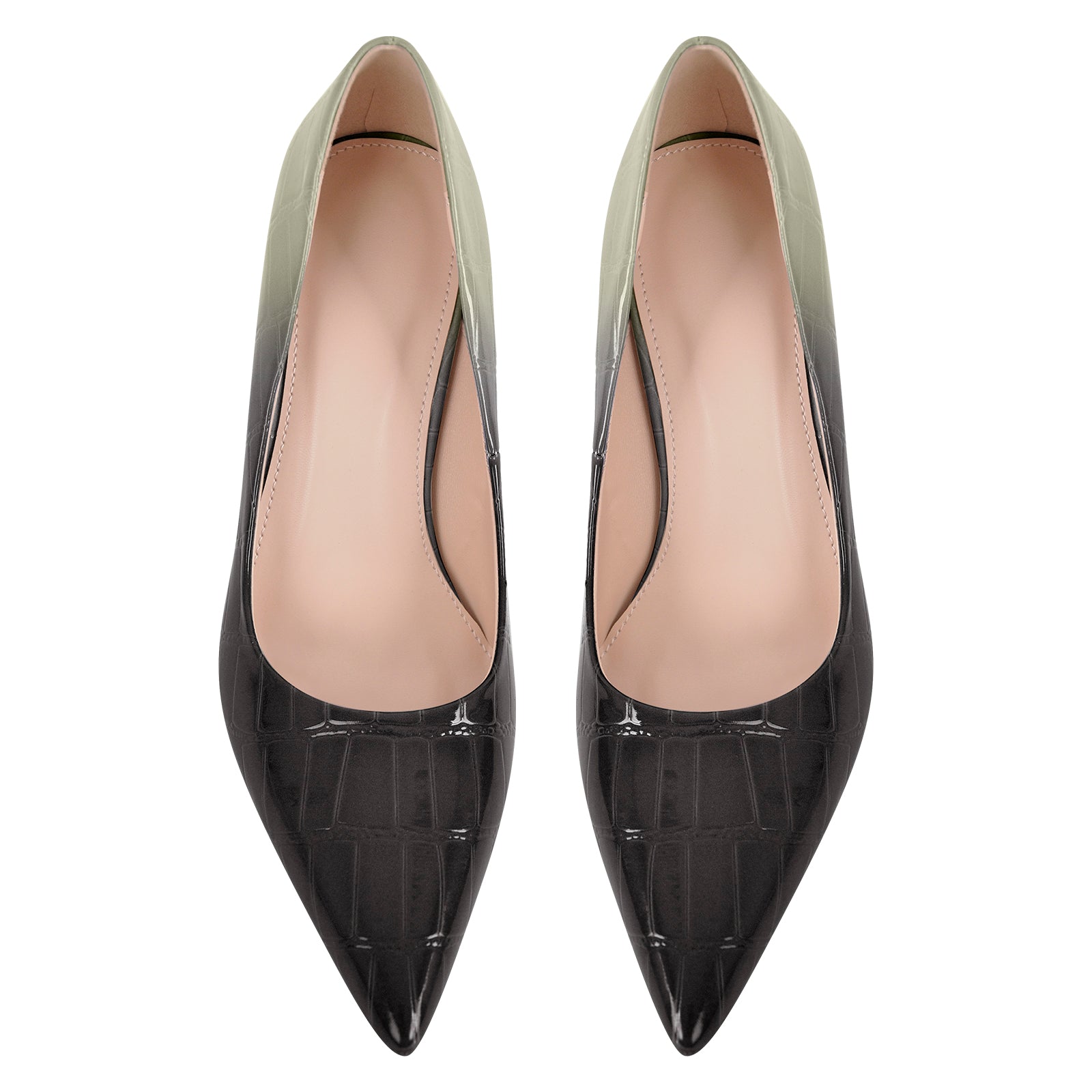 Pointed Toe Gradient Stone Stiletto Pumps