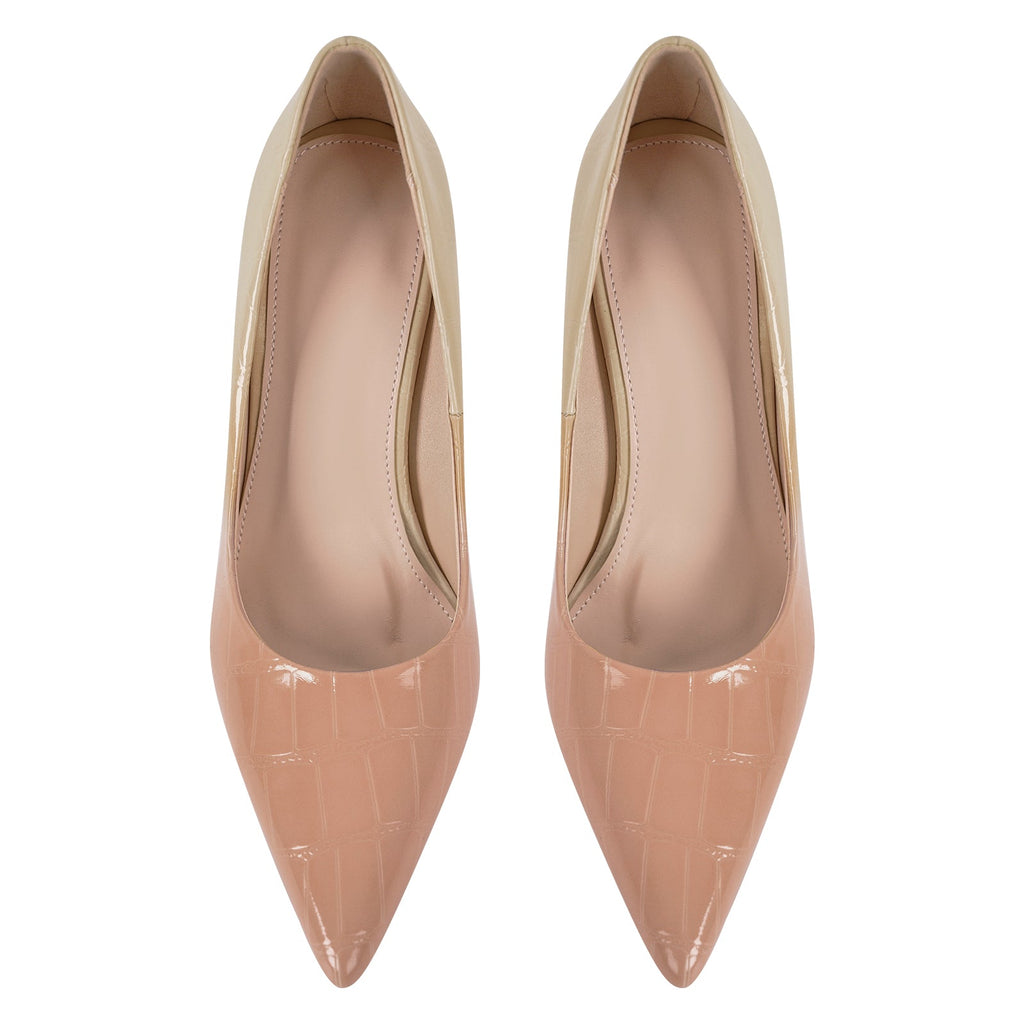 Pointed Toe Gradient Stone Stiletto Pumps