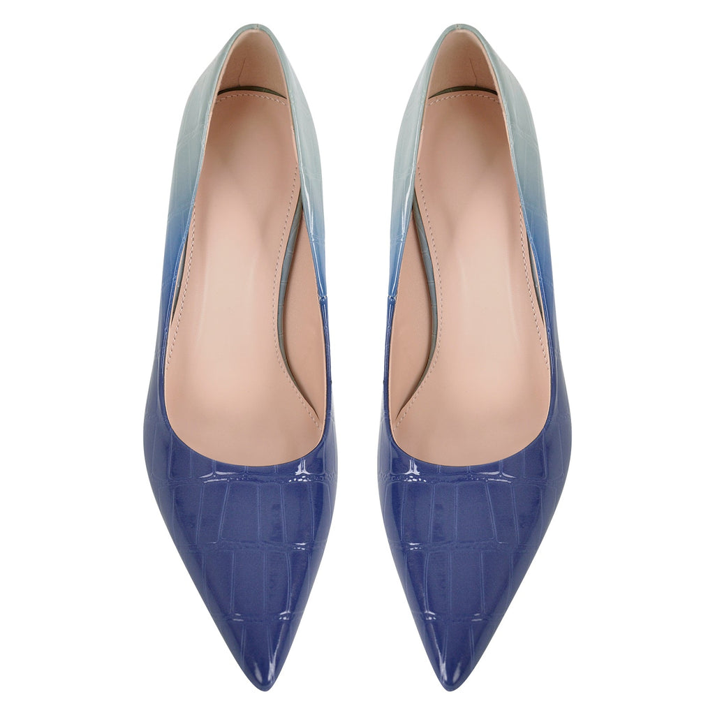 Pointed Toe Gradient Stone Stiletto Pumps
