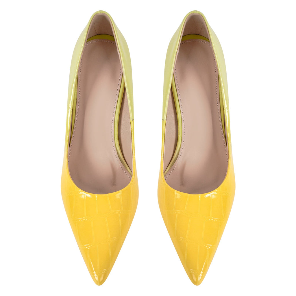 Pointed Toe Gradient Stone Stiletto Pumps