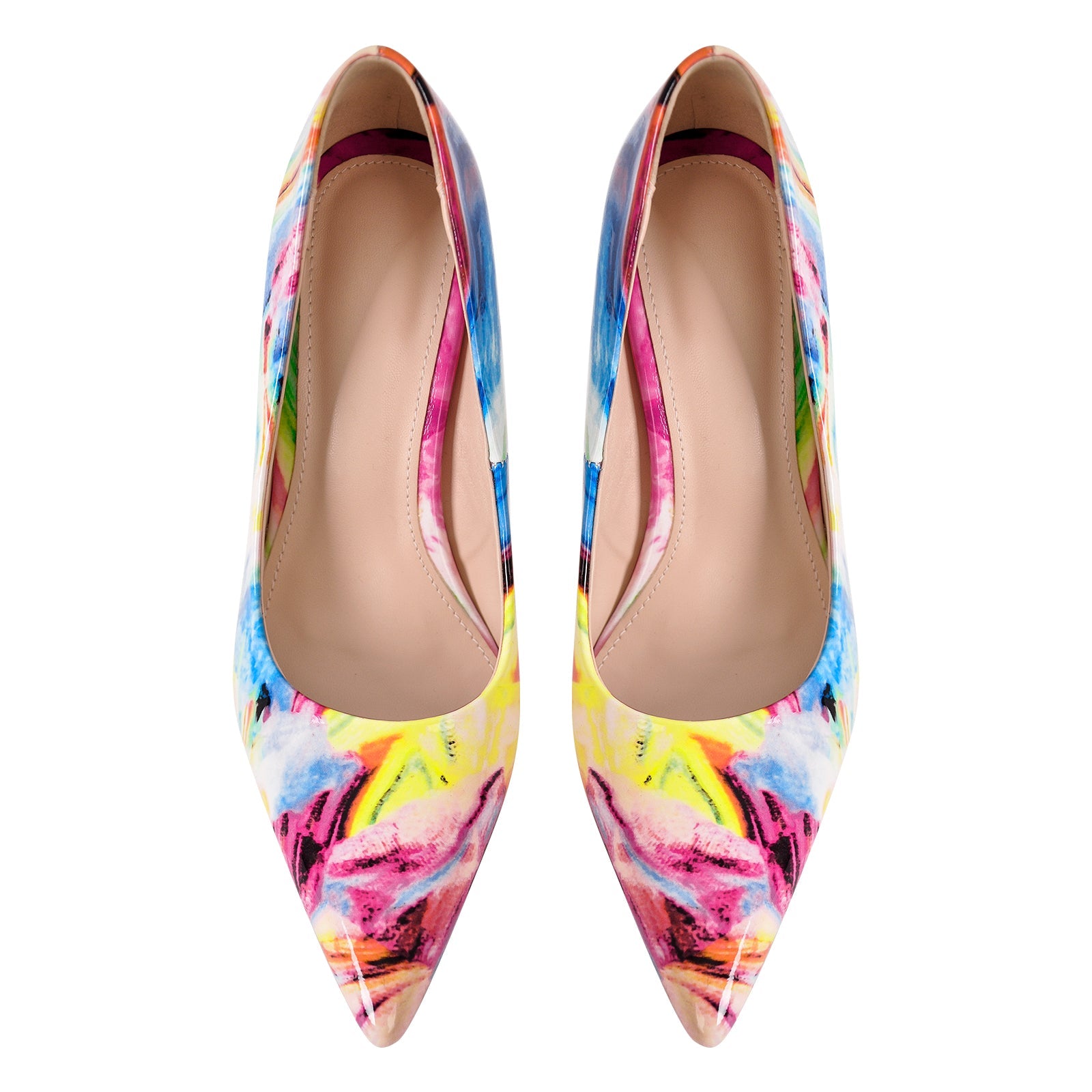 Pointed Toe Gradient Stone Stiletto Pumps