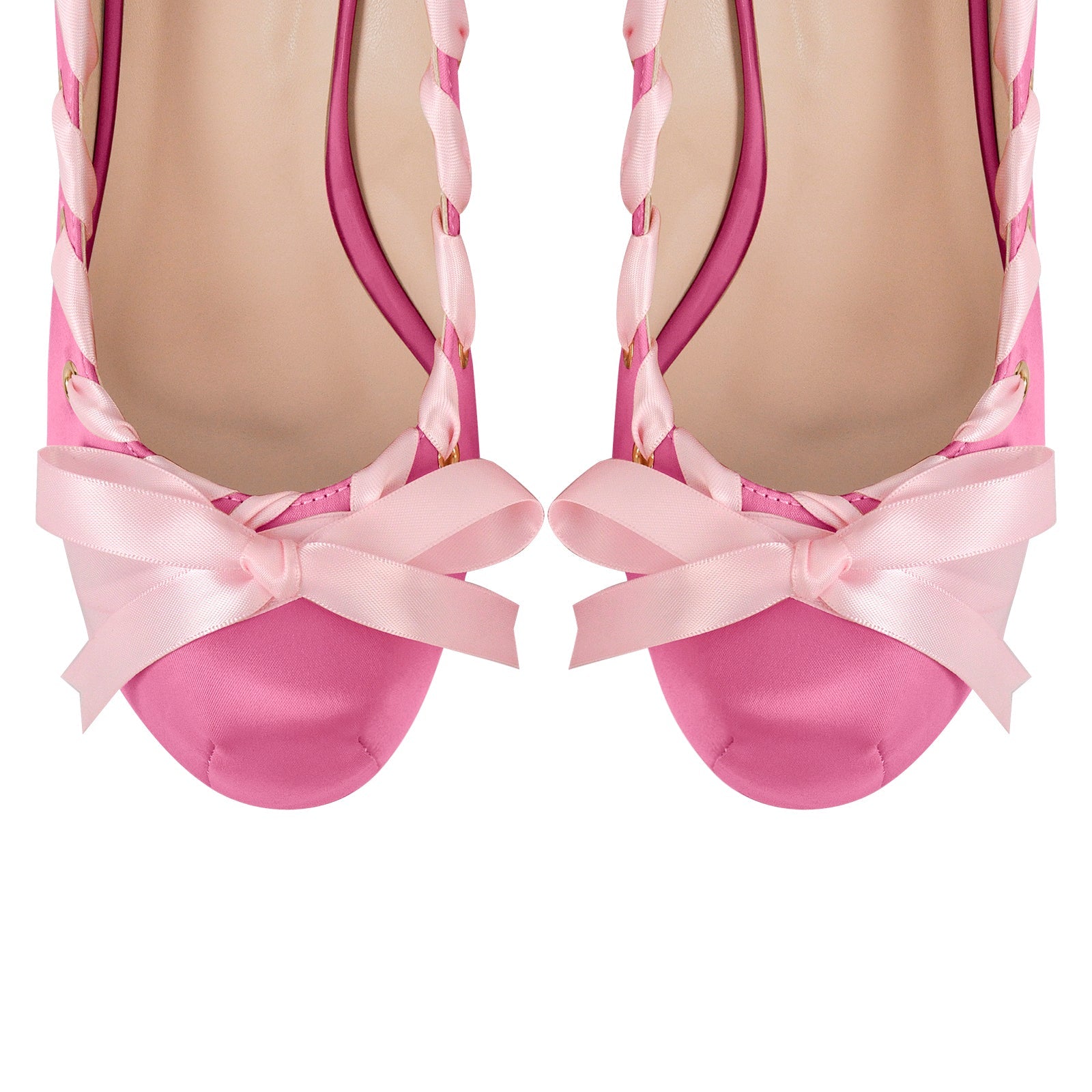 Bow Lolita Platform Lace-up Chunky Heel Pumps