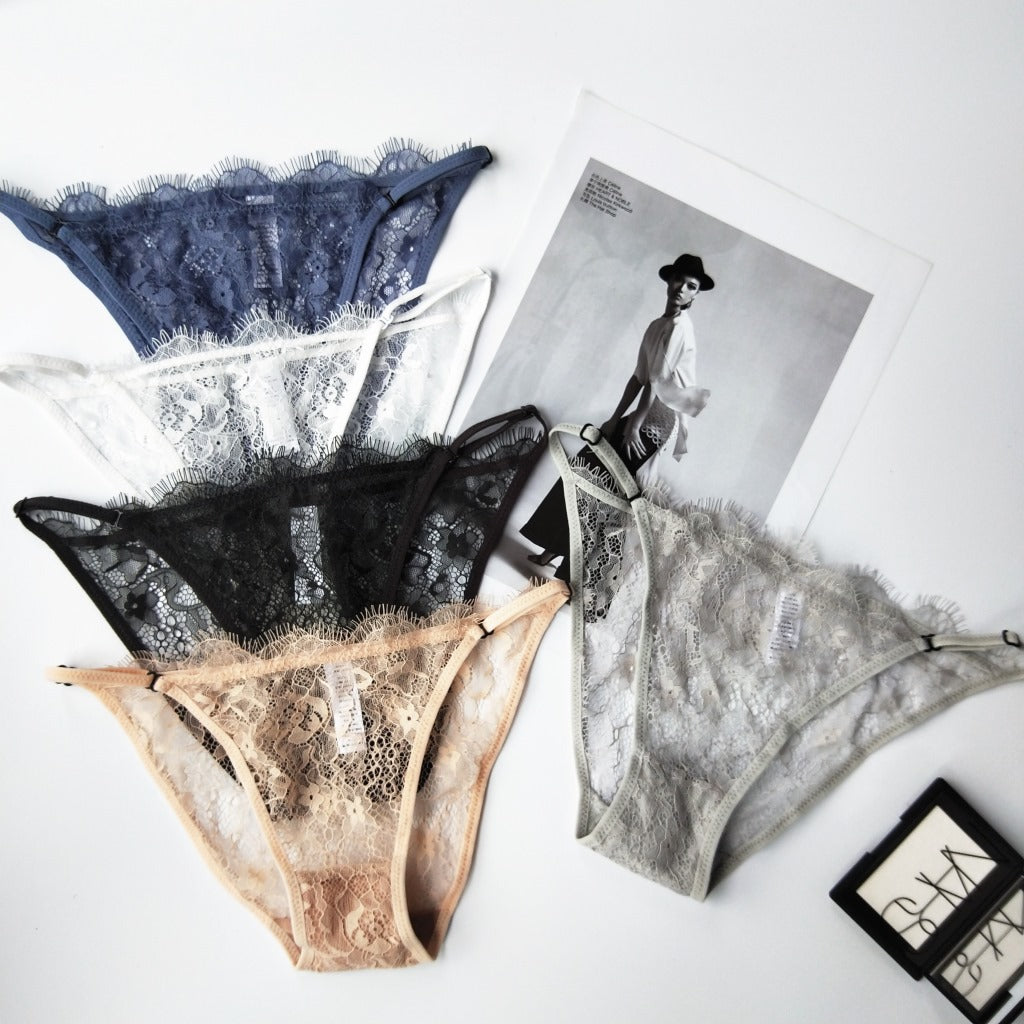 Lace sexy transparent thin strap adjustment panties