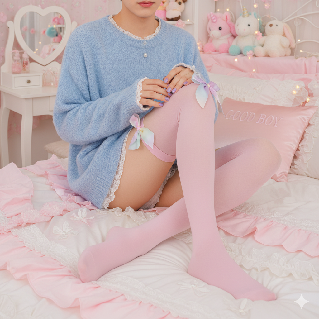 🎀 Sissy Bow Tie Stockings – Flirty, Feminine, Fabulous! 🎀