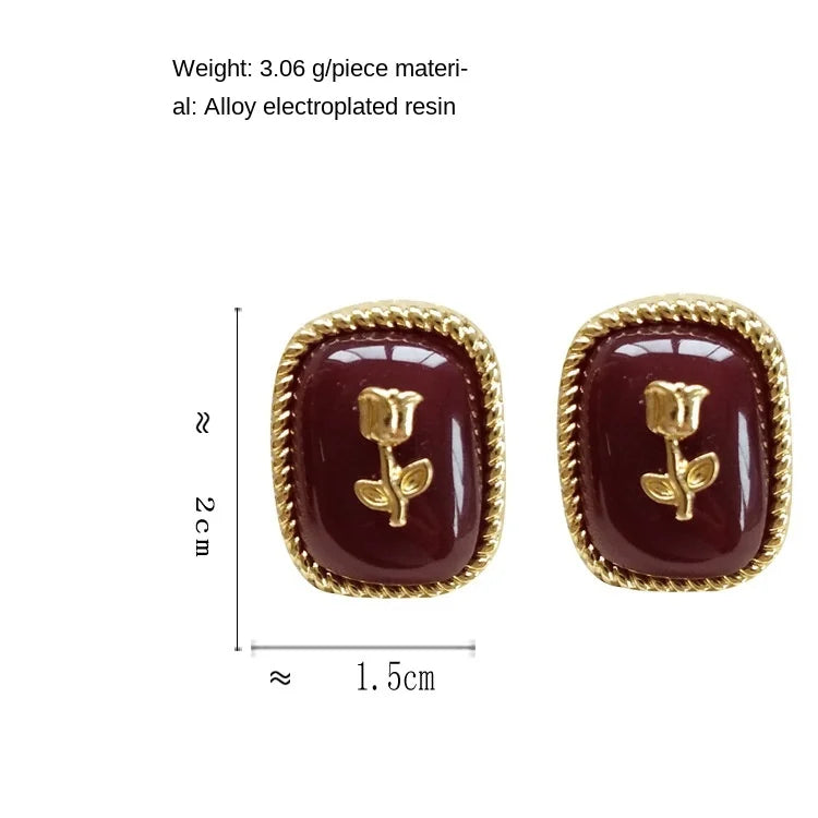 Crossdressing Flower Clip On Earrings
