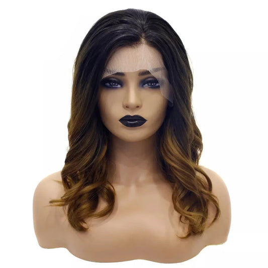 Sissy Lux Elegance: Ombre Blonde Synthetic Lace Front Wig for Feminization Magic
