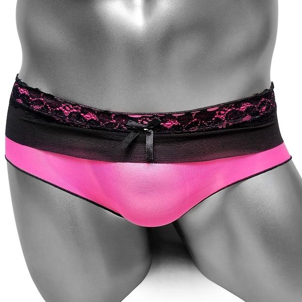Lace Mesh Patchwork Briefs Panties