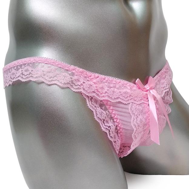 Open Crotch Pink Lace Panty