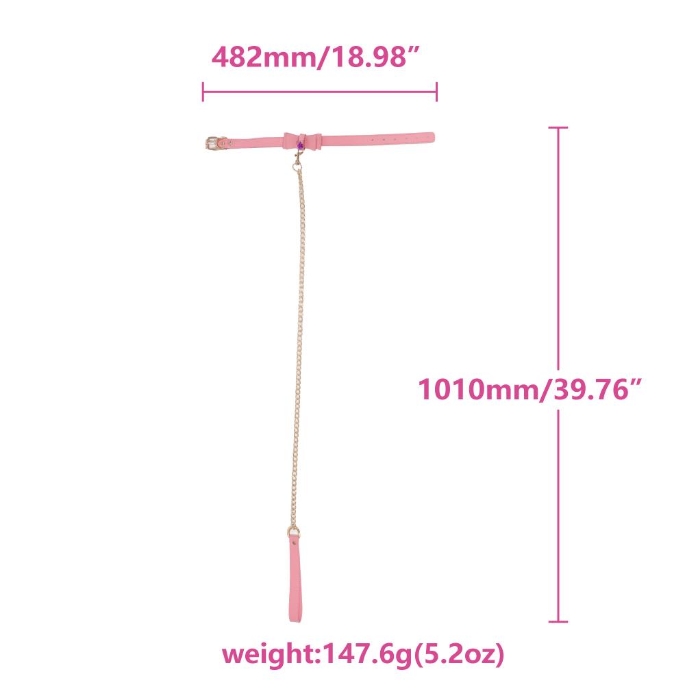 Pink Bow Sissy Slave Collar